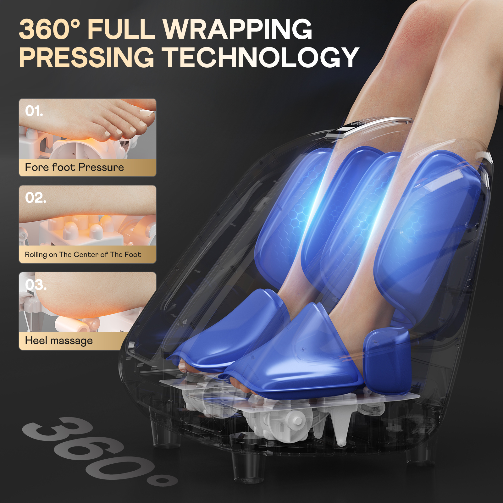 Foot Spa Massager Heat Bubble Foot Bath Massage Machine