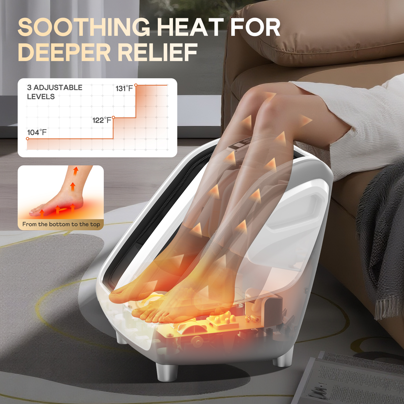 Foot Spa Massager Heat Bubble Foot Bath Massage Machine